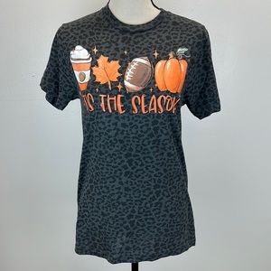 ⭐️Love in Faith Tis the Season fall autumn black leopard Tee NEW